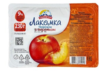 Лакомка Продукт творожный фруктовый 10% 230г Россия (с персиком)