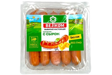 Велком Сосиски с сыром 250г в/у Россия 
