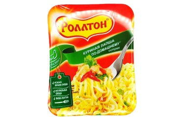 Роллтон Лапша б/п по-домашнему с кур острая 90г Россия (острая куриная)