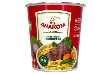 Анаком Суп Лапша б/п говядина 50г Россия