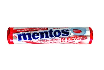 Ментос Жевательная резинка Пюр Вайт 15,5г Россия